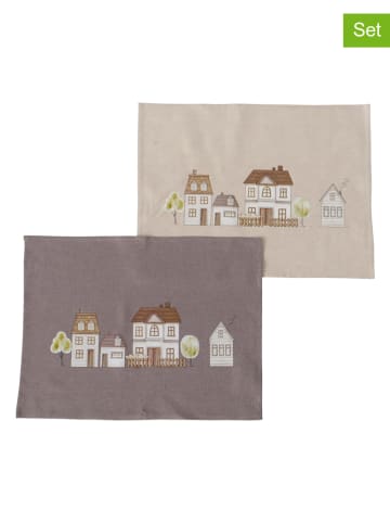 Boltze 2-delige set: placemats "Bergström" beige/lichtbruin - (B)45 x (H)35 cm