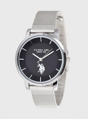 U.S. Polo Assn. Quarzuhr in Silber/ Schwarz