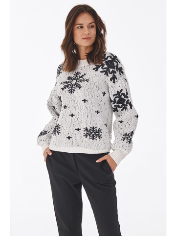 TATUUM Pullover in Weiß/ Schwarz