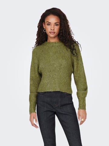 ONLY Sweter "Chunky" w kolorze zielonym