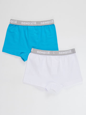 Denokids 2er-Set: Boxershorts in Blau/ Weiß