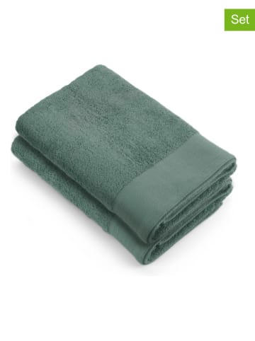 Walra 2-delige set: badhanddoeken "Soft Cotton" groen