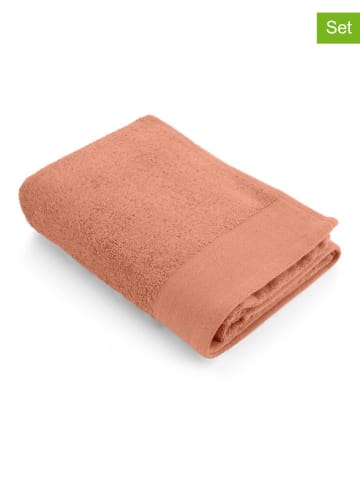 Walra 2-delige set: handdoeken "Soft Cotton" terracotta