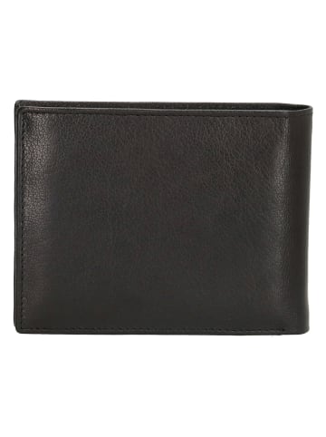 HIDE & STITCHES Leder-Geldbörse in Schwarz - (B)13 x (H)10 x (T)3 cm