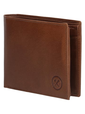 HIDE & STITCHES Leren portemonnee lichtbruin - (B)13 x (H)10 x (D)3 cm