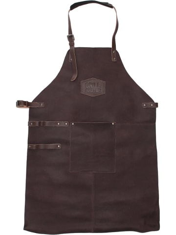 HIDE & STITCHES Leren grillschort donkerbruin - (B)63 x (H)85 x (D)0,50 cm