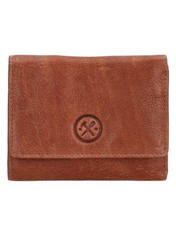 HIDE & STITCHES Leren portemonnee "Paint Rock" lichtbruin - (B)10 x (H)8 x (D)2 cm