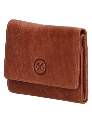 HIDE & STITCHES Leder-Geldbörse "Paint Rock" in Hellbraun - (B)10 x (H)8 x (T)2 cm