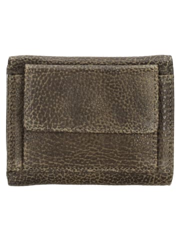 HIDE & STITCHES Leder-Geldbörse in Khaki - (B)10 x (H)8 x (T)2 cm