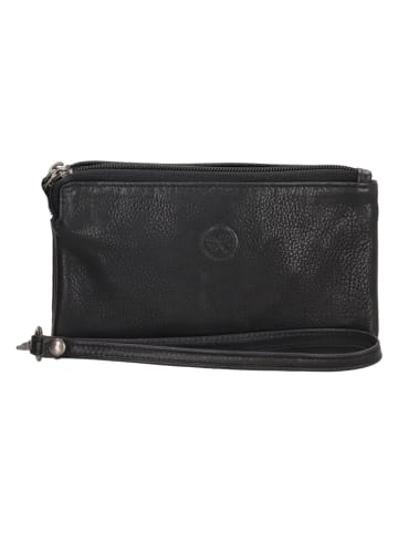 HIDE & STITCHES Leder-Geldbörse in Schwarz  - (B)16,5 x (H)9 x (T)2 cm