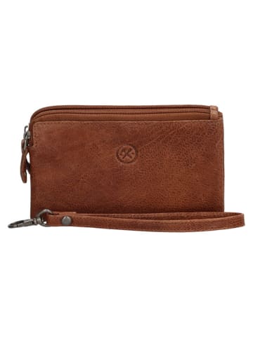 HIDE & STITCHES Leder-Geldbörse in Cognac - (B)16 x (H)9 x (T)2 cm