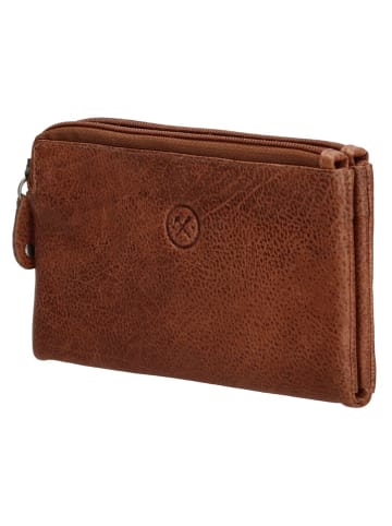 HIDE & STITCHES Leren portemonnee cognackleurig - (B)16 x (H)9 x (D)2 cm