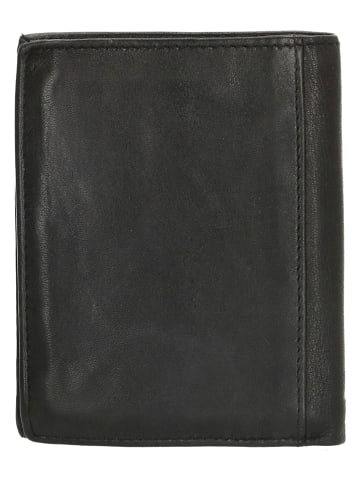 HIDE & STITCHES Leren portemonnee zwart - (B)9,5 x (H)11,5 x (D)2 cm