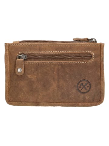 HIDE & STITCHES Leder-Schlüsseletui in Hellbraun - (B)11,5 x (H)7,5 x (T)1,5 cm