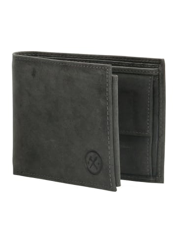 HIDE & STITCHES Leren portemonnee zwart - (B)12 x (H)9,5 x (D)2 cm