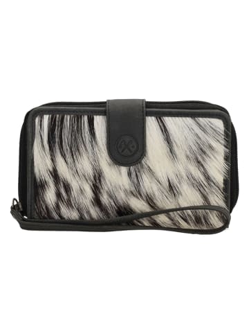 HIDE & STITCHES Leder-Geldbörse in Schwarz/ Weiß - (B)16,5 x (H)10 x (T)3 cm