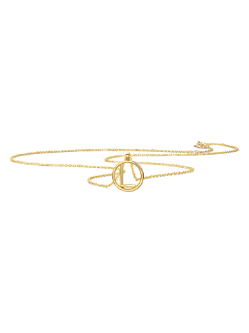 Diamant Exquis Gold-Halskette mit Anhänger - (L)42 cm