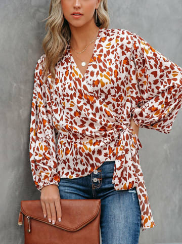 Milan Kiss Bluse in Weiß/ Orange/ Bunt