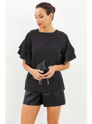 Milan Kiss Blouse zwart/wit/meerkleurig
