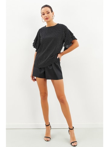 Milan Kiss Bluse in Schwarz/ Weiß