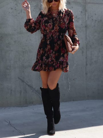 Milan Kiss Jurk zwart/roze/meerkleurig