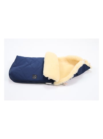 Kaiser Naturfellprodukte Voetenzak met lamsvacht "Natty" donkerblauw - (L)85 x (B)45 cm