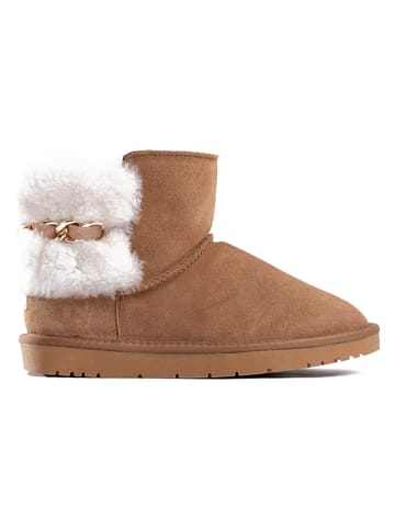 NICEBAY Leren winterboots "Carmelia" lichtbruin