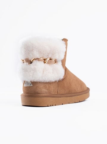 NICEBAY Leren winterboots "Carmelia" lichtbruin