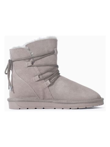 NICEBAY Leder-Winterboots "Leala" in Hellgrau