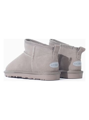 NICEBAY Leren enkelboots "Minaki" lichtgrijs