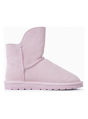 NICEBAY Leren winterboots "Pompon" lichtroze