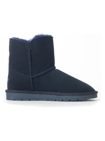 NICEBAY Leren winterboots "Paula" donkerblauw