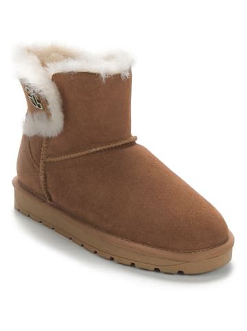 NICEBAY Leren winterboots "Labriela" lichtbruin