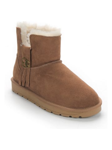 NICEBAY Leren winterboots "Loria" lichtbruin