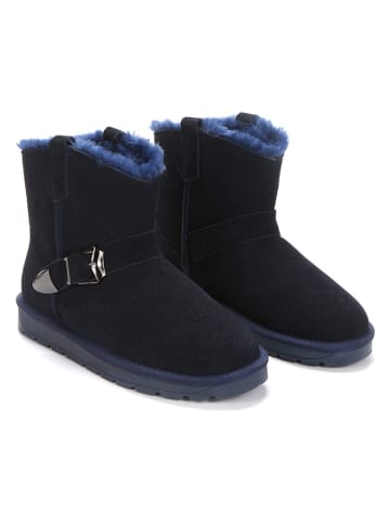 NICEBAY Leren winterboots "Wissal" donkerblauw