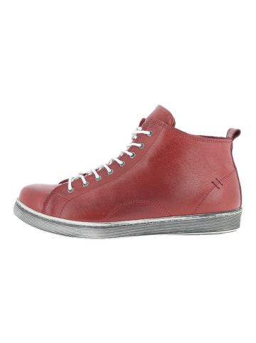 Andrea Conti Skórzane sneakersy w kolorze czerwonym