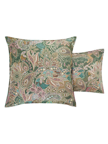 Linvosges Perkal-Kissenbezug ''Maharani'' in Beige/ Grün
