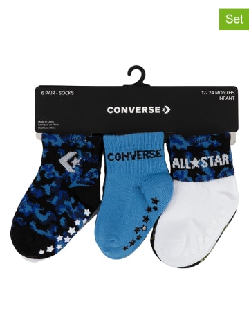 Converse Skarpety antypoślizgowe (6 par) w kolorze niebiesko-białym