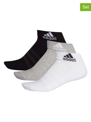 Adidas 3-delige set: sokken wit/grijs/zwart
