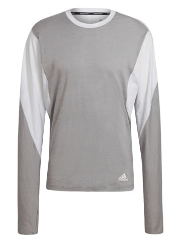 adidas Trainingsshirt in Grau/ Weiß