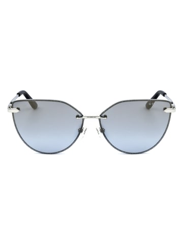 Guess Damskie okulary przeciwsłoneczne w kolorze srebrno-czarno-błękitnym