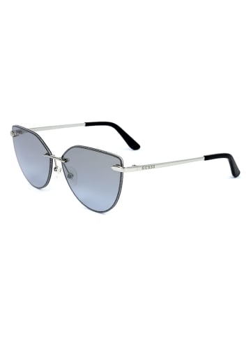 Guess Damskie okulary przeciwsłoneczne w kolorze srebrno-czarno-błękitnym