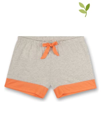 Sanetta Pyjamashorts in Grau/ Orange