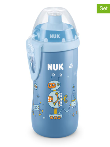 NUK 2er-Ser: Trinklernflaschen "Junior Cup"  in Blau - 300 ml