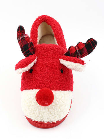 Confly Pantoffels rood/wit
