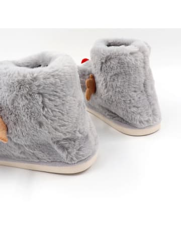 Confly Hausschuhe in Hellgrau/ Creme