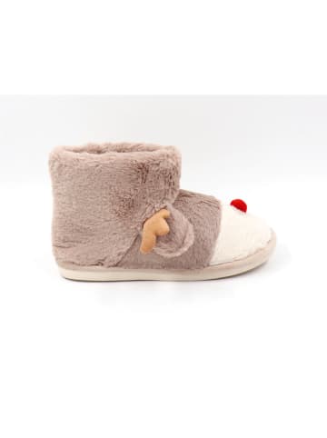 Confly Hausschuhe in Hellbraun/ Creme