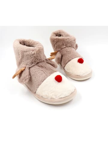 Confly Pantoffels lichtbruin/crème