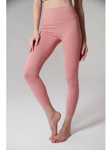 Onamaste Legginsy sportowe "Mantra" w kolorze szaroróżowym