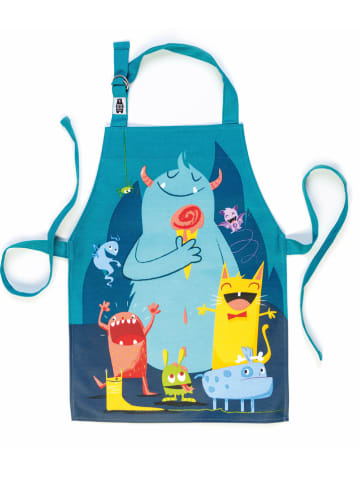 ThreadBear Knutselschort "Munkel Monster" blauw - (L)45 x (B)34 cm
